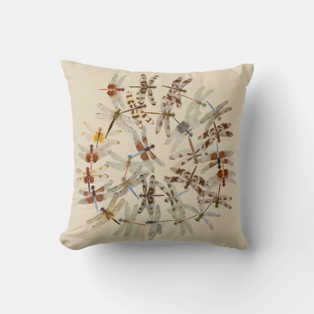 Synchronised Dragonflies Pillow (Front)