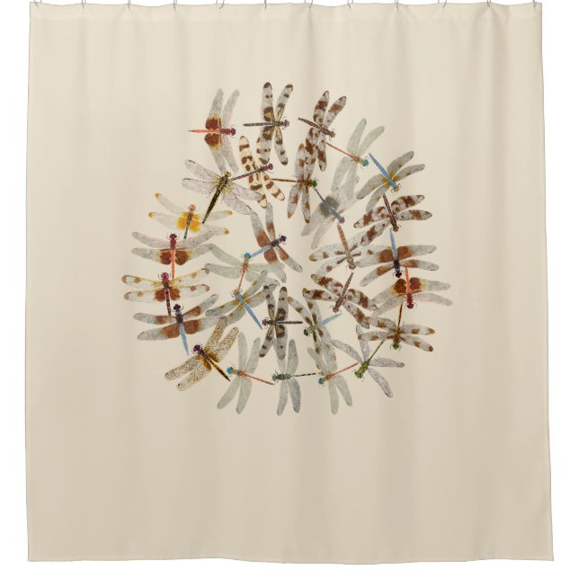 Synchronised Dragonflies Shower Curtain (Front)