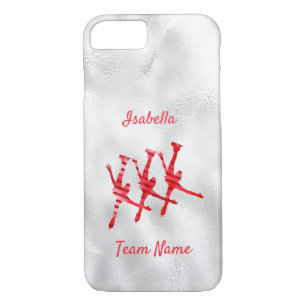 Synchronised skating phone case line red