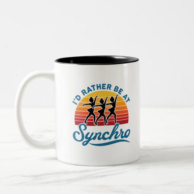Synchronised Skating Retro Rather Be At Synchro Two-Tone Coffee Mug (Left)