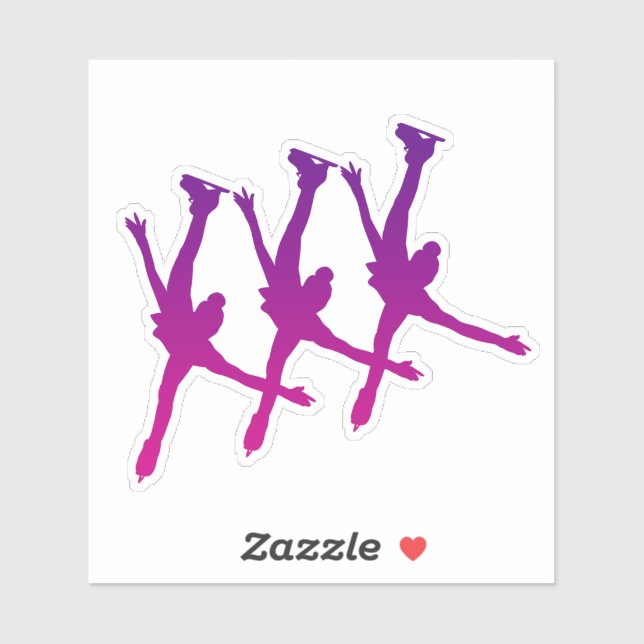 Synchronised Skating Sticker arabesque purple pink (Sheet)