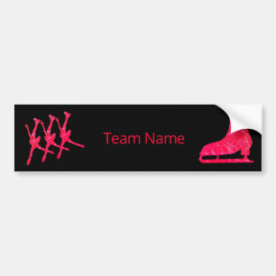 Synchronised skating team bumper sticker - red