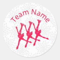 Synchronised skating team sticker - red arabesques