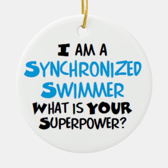 synchronised swimmer  ceramic ornament (Front)