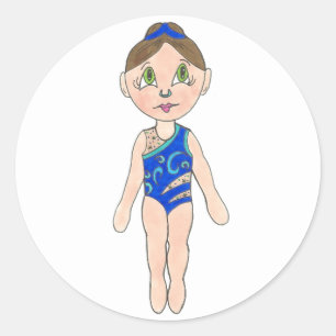 Synchronised Swimmer Girl Synchro Swimming Sports Classic Round Sticker