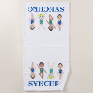 Synchronised Swimmer Girls Swim Team Synchro Beach Towel
