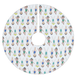Synchronised Swimmer Girls Swim Team Synchro Brushed Polyester Tree Skirt