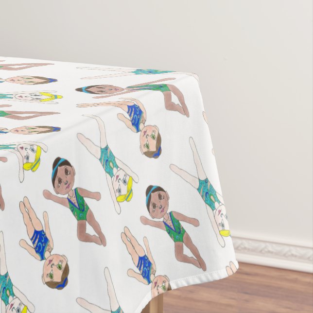 Synchronised Swimmer Girls Swim Team Synchro Tablecloth (In Situ)