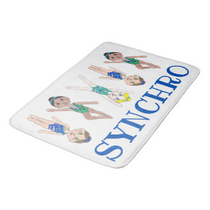 Synchronised Swimmer Girls Synchro Swimming Sports Bath Mat