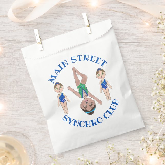 Synchronised Swimmer Girls Synchro Swimming Sports Favour Bag (Clipped)