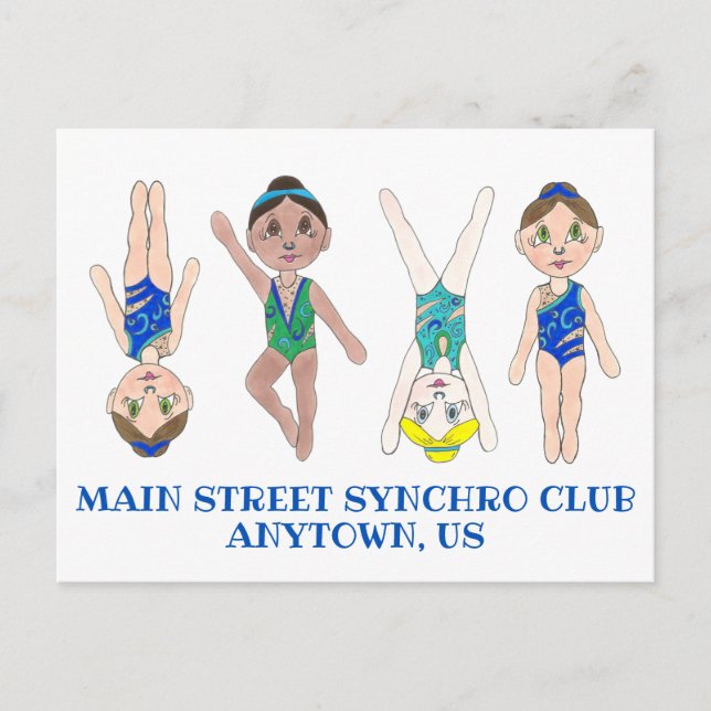Synchronised Swimmer Girls Synchro Swimming Sports Postcard (Front)