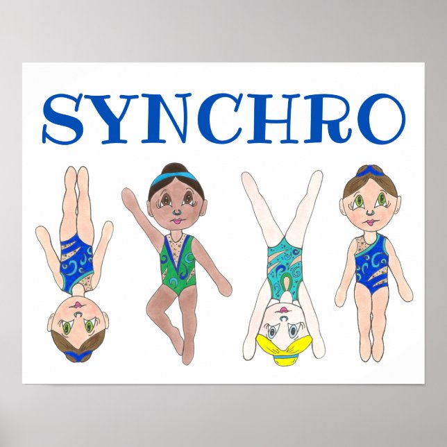 Synchronised Swimmer Girls Synchro Swimming Sports Poster (Front)