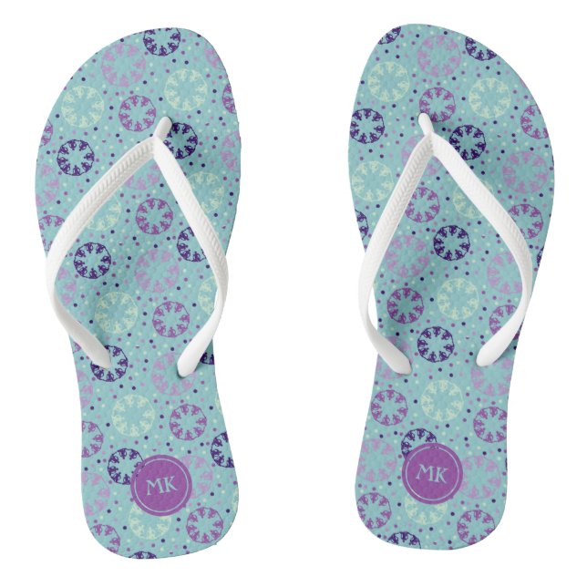 Synchronised Swimmers Swimming Patterned Monogram Thongs (Footbed)