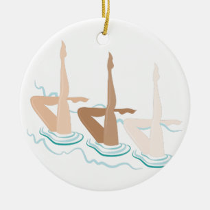 Synchronised Swimming Ceramic Tree Decoration