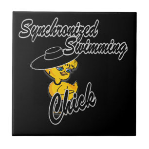 Synchronised Swimming Chick #4 Ceramic Tile