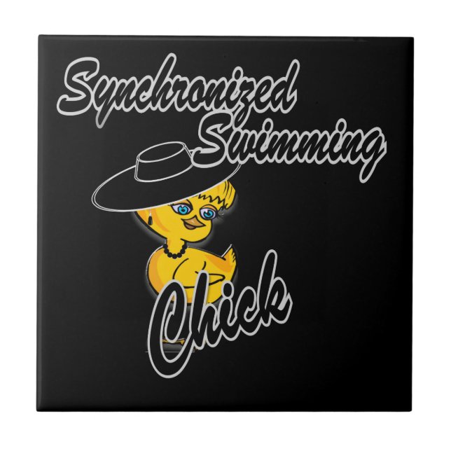 Synchronised Swimming Chick #4 Ceramic Tile (Front)