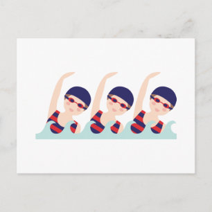 Synchronised Swimming Postcard