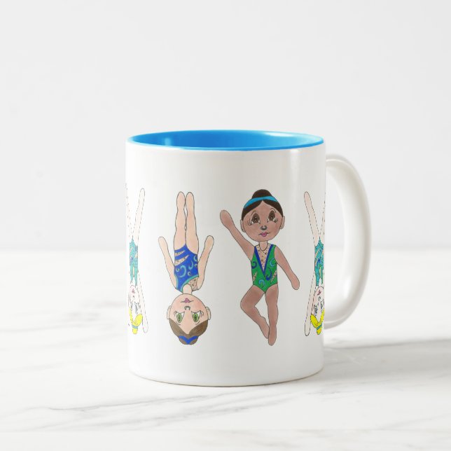 Synchronised Swimming Team Synchro Swimmer Girls Two-Tone Coffee Mug (Front Right)
