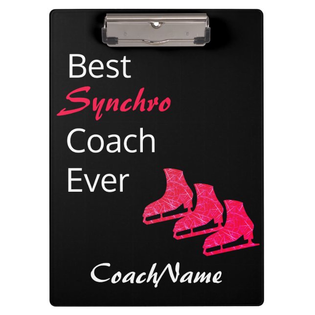 Synchronization skating coach clipboard - red ice (Front)
