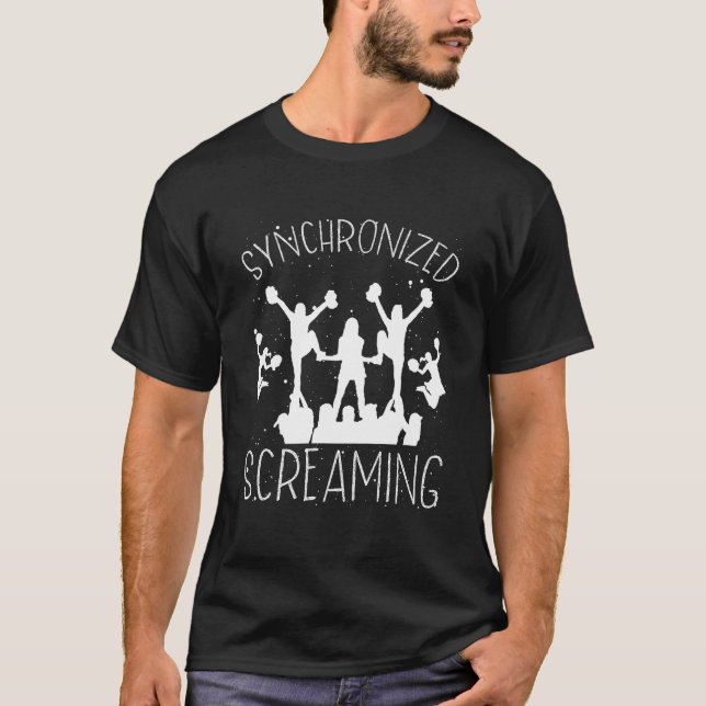 Synchronized Screaming Cheerleading Cheerleader T-Shirt (Front)