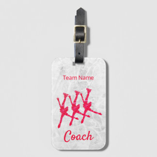 Synchronized skating coach luggage tag - Red