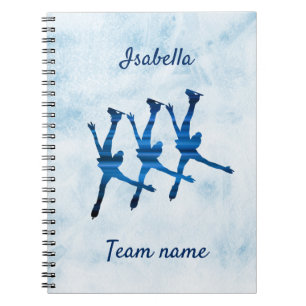 Synchronized skating notebook line blue