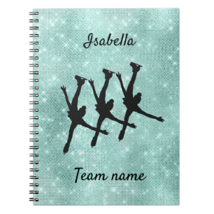 Synchronized skating notebook line turquoise spark