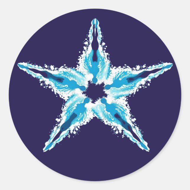 Synchronized Swimmers Star Formation Classic Round Sticker (Front)