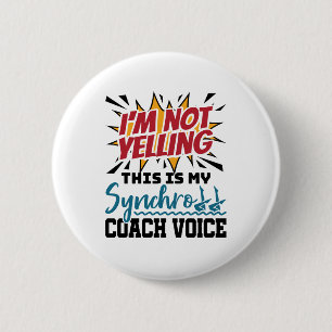 Synchronized Swimming Synchro Coach Voice 6 Cm Round Badge