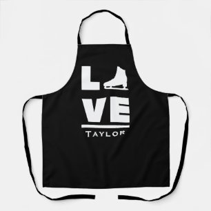 Synchronous Love And Live Figure Skating Name Text Apron