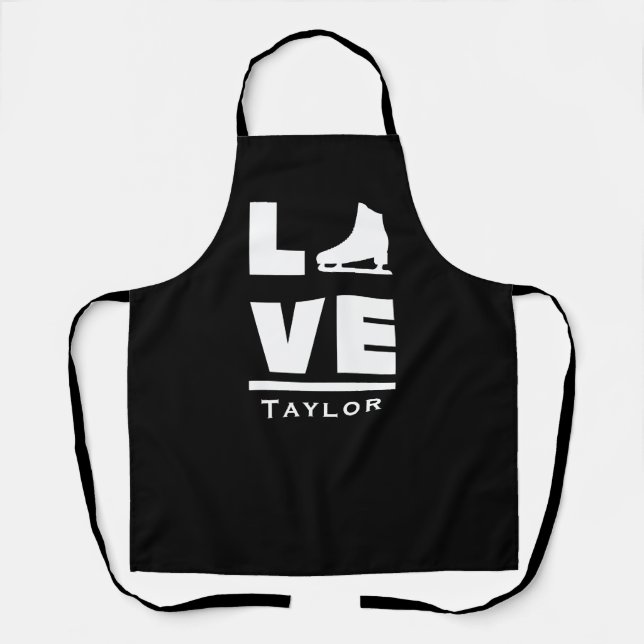Synchronous Love And Live Figure Skating Name Text Apron (Front)