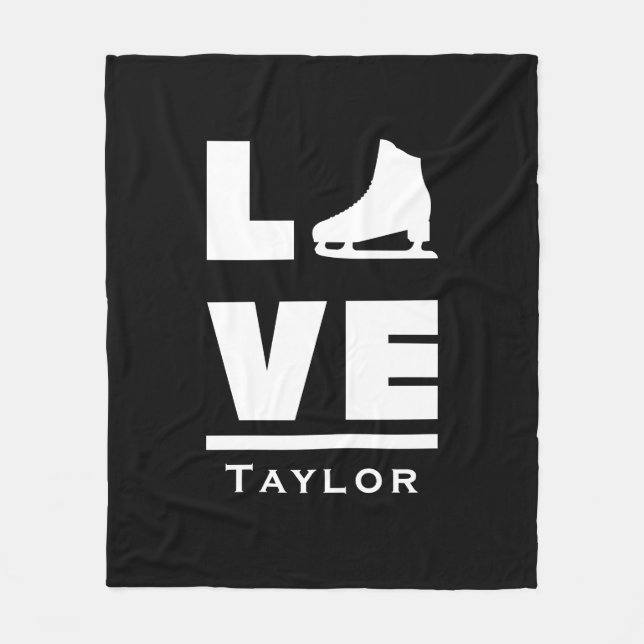 Synchronous Love And Live Figure Skating Name Text Fleece Blanket (Front)