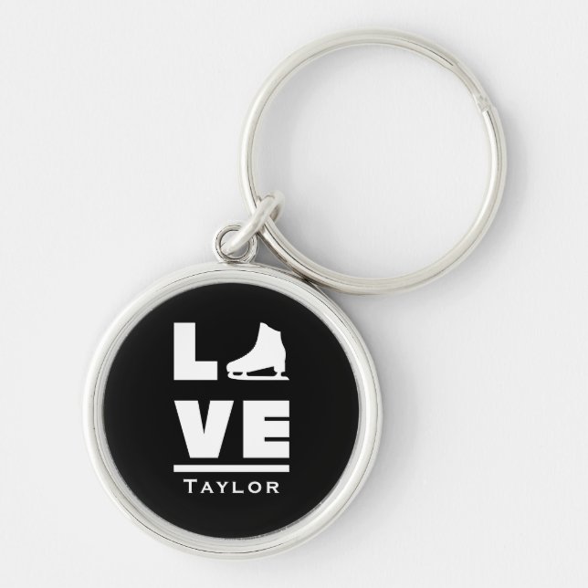 Synchronous Love And Live Figure Skating Name Text Key Ring (Front)
