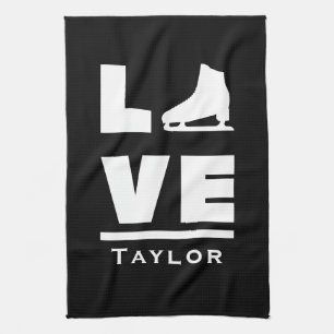 Synchronous Love And Live Figure Skating Name Text Tea Towel