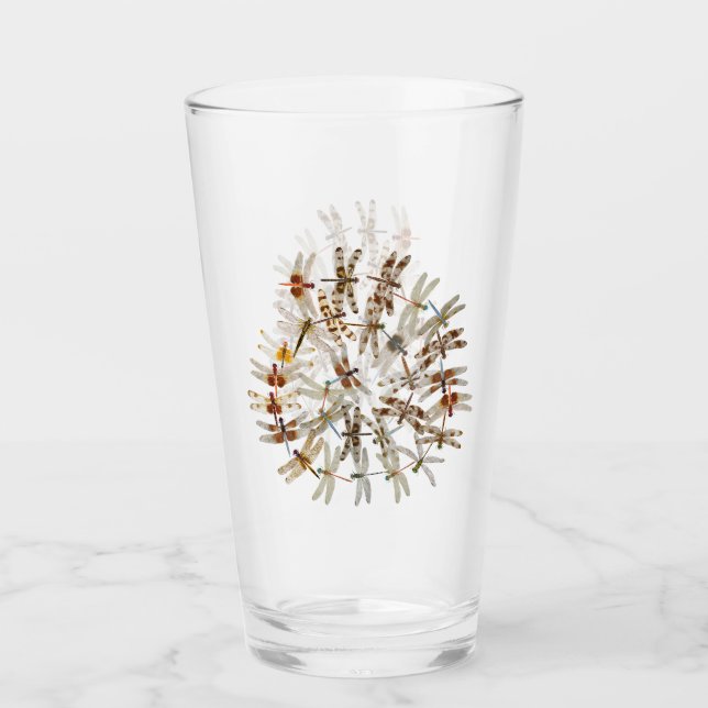 Syncronized Dragonflies Pint Glass (Front)