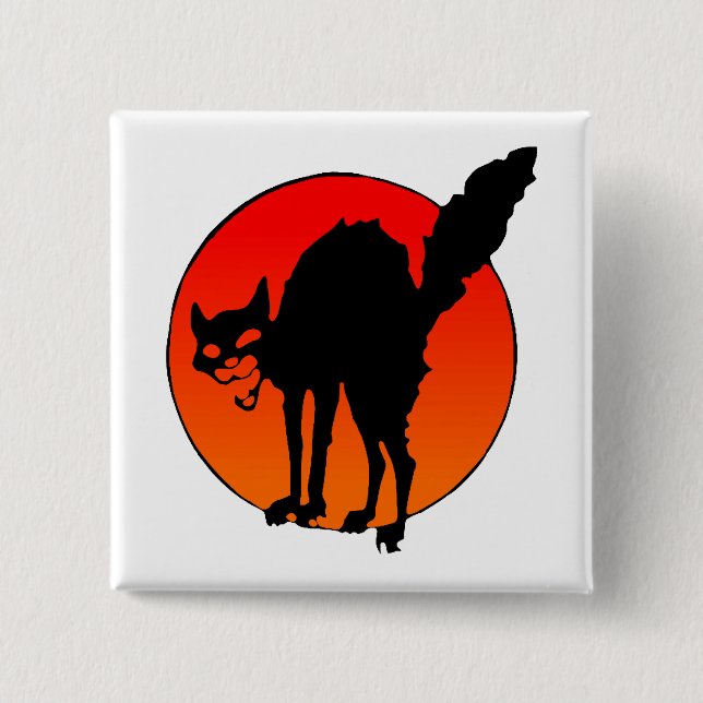 Syndicalist's cat 15 cm square badge (Front)