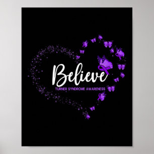 Syndrome Awareness Butterfly Believe  Poster