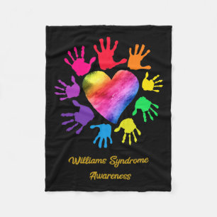 Syndrome Awareness Hands Williams Syndrome Gift Fleece Blanket
