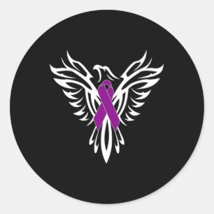 Syndrome Awareness Purple Ribbon1 Classic Round Sticker