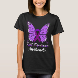Syndrome Awareness Rett Disorder Warrior Purple Ri T-Shirt