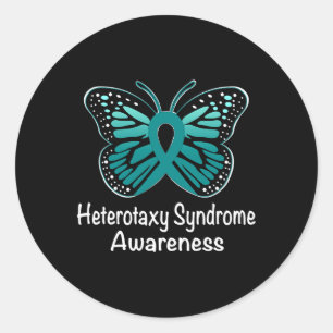 Syndrome Awareness Warrior Support Teal Ribbon Classic Round Sticker
