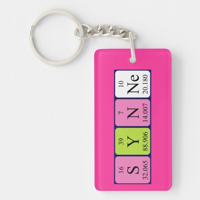 Synne periodic table name keyring (Front)