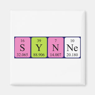 Synne periodic table name magnet