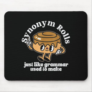 Synonym Rolls Grammar Pun Vintage Style Mouse Pad