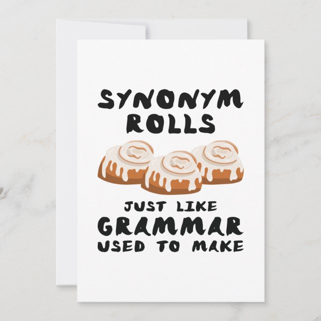 Synonym Rolls Thank You Card (Front)