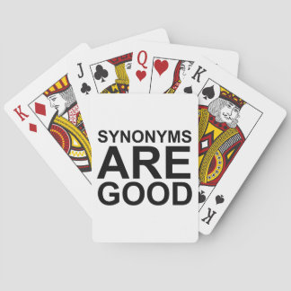 SYNONYMS ARE GOOD Rude Funny Language Joke Playing Cards