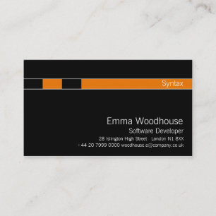 Syntax Black & Orange Business Card