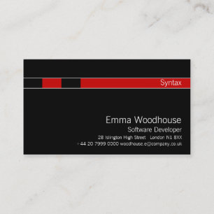Syntax Black & Red Business Card
