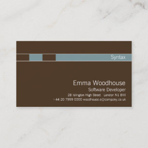 Syntax Chocolate Brown & Light Steel Blue Business Card