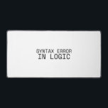Syntax Error In Logic Minimalist Typewriter Desk Mat<br><div class="desc">Debug your environment. A premium, expansive desk mat featuring sharp typewriter typography that provides a visual anchor for identifying and correcting flawed workflows.</div>